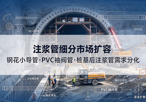 江汉注浆管细分市场扩容，隧道钢花小导管、PVC 袖阀管、桩基后注浆管需求分化